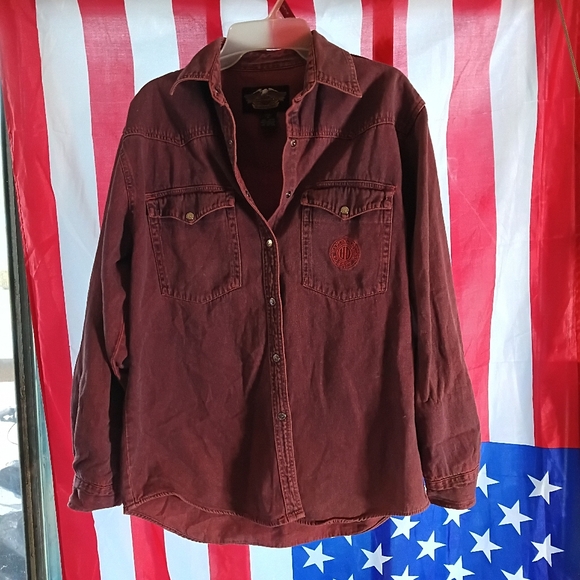 VINTAGE HARLEY DAVIDSON LADIES ACID WASH DENIM SIZE MEDIUM - Picture 7 of 7